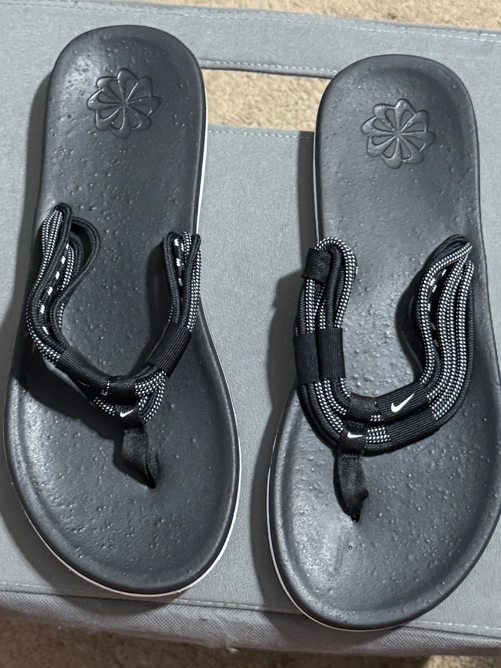 Nike Unisex EcoHaven NEXT NATURE Black Rope-Detail Flip Flop Sandals